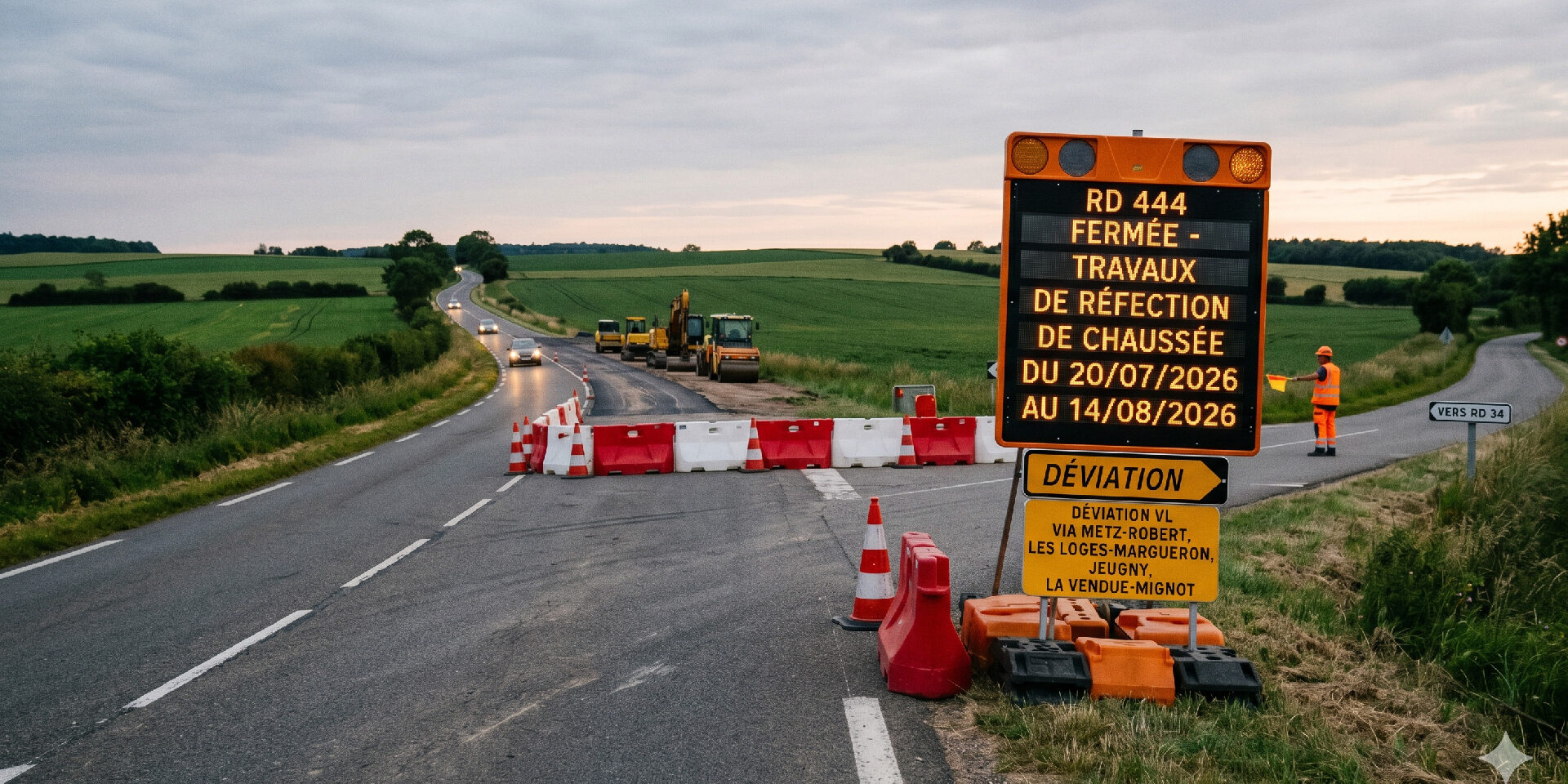 Info Trafic : Travaux et Fermeture de la RD 444